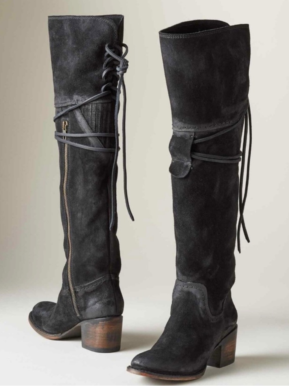 Freebird By Steven Blain Suede Over The Knee Boots Black Size US 10